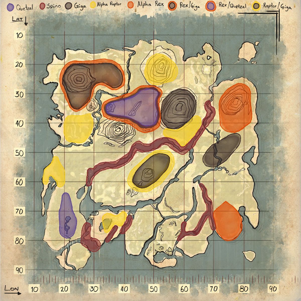 Карта спавна дино арк рагнарок