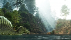 Spino going for a swim