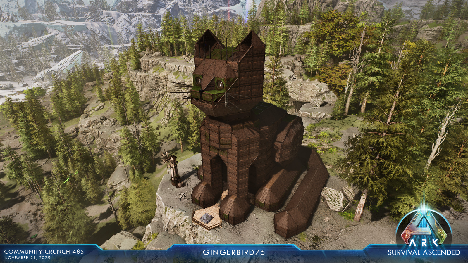 Sitting cat-shaped base