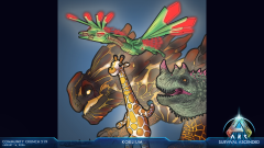 My character with my 3 favorite dinos